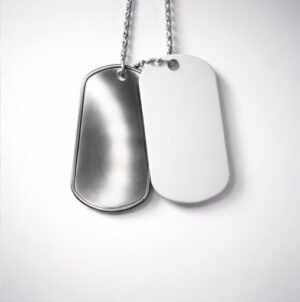 Stainless Steel and Silver Aluminum Tag